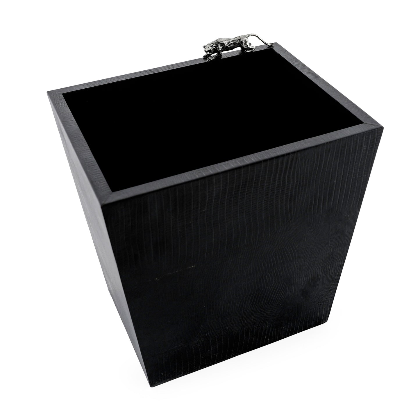 Basket (Set 10) Nu Liz Leather Black Silver Corner