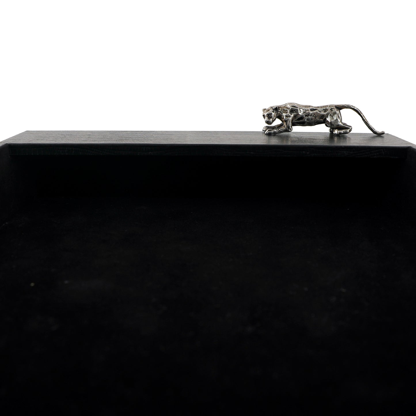 صينية قانونية (مجموعة من 10 قطع) من جلد نو ليز، أسود، زاوية فضية