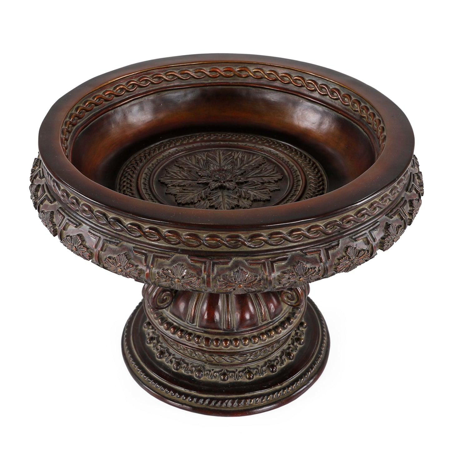 3975 - وعاء فاكهة - قطر 19 × ارتفاع 14 - برونزي عتيق/P1045