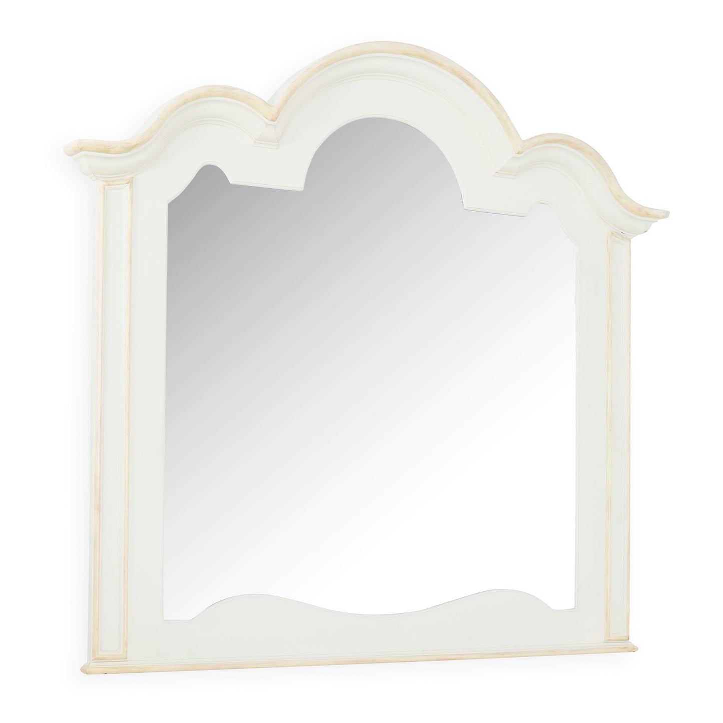 مرآة عالية السحاب باللونين الأبيض والذهبي