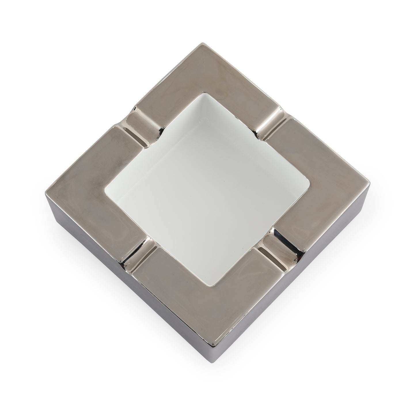 Square Ashtray Total Glossy Platinum | Bosa