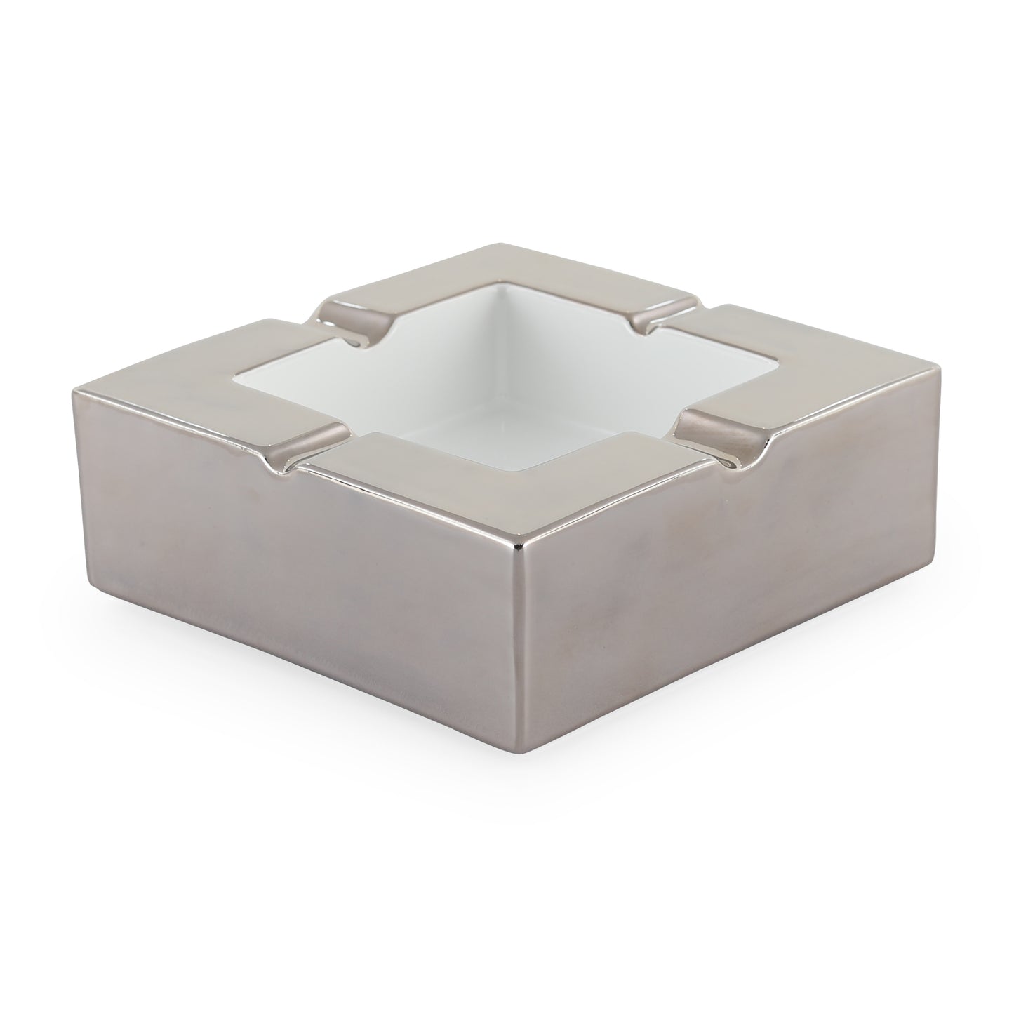 Square Ashtray Total Glossy Platinum | Bosa