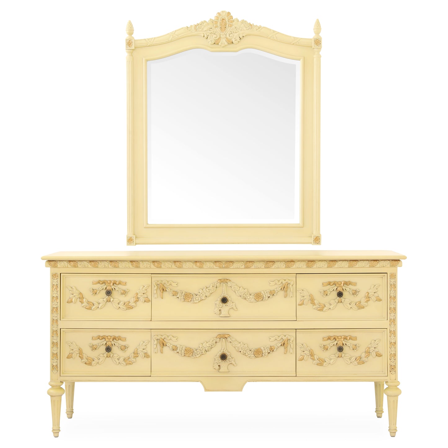 LEONERE KING BED ROOM WHITE WITH GOLD
