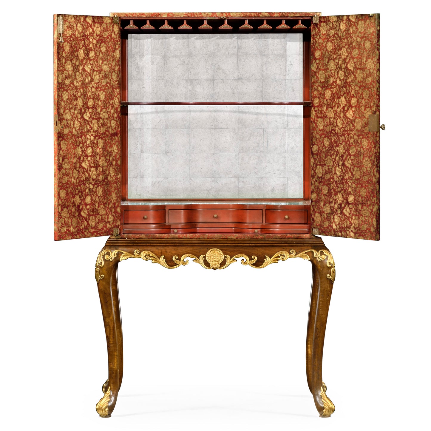 Red Chinoiserie Drinks Cabinet | Jonathan Charles