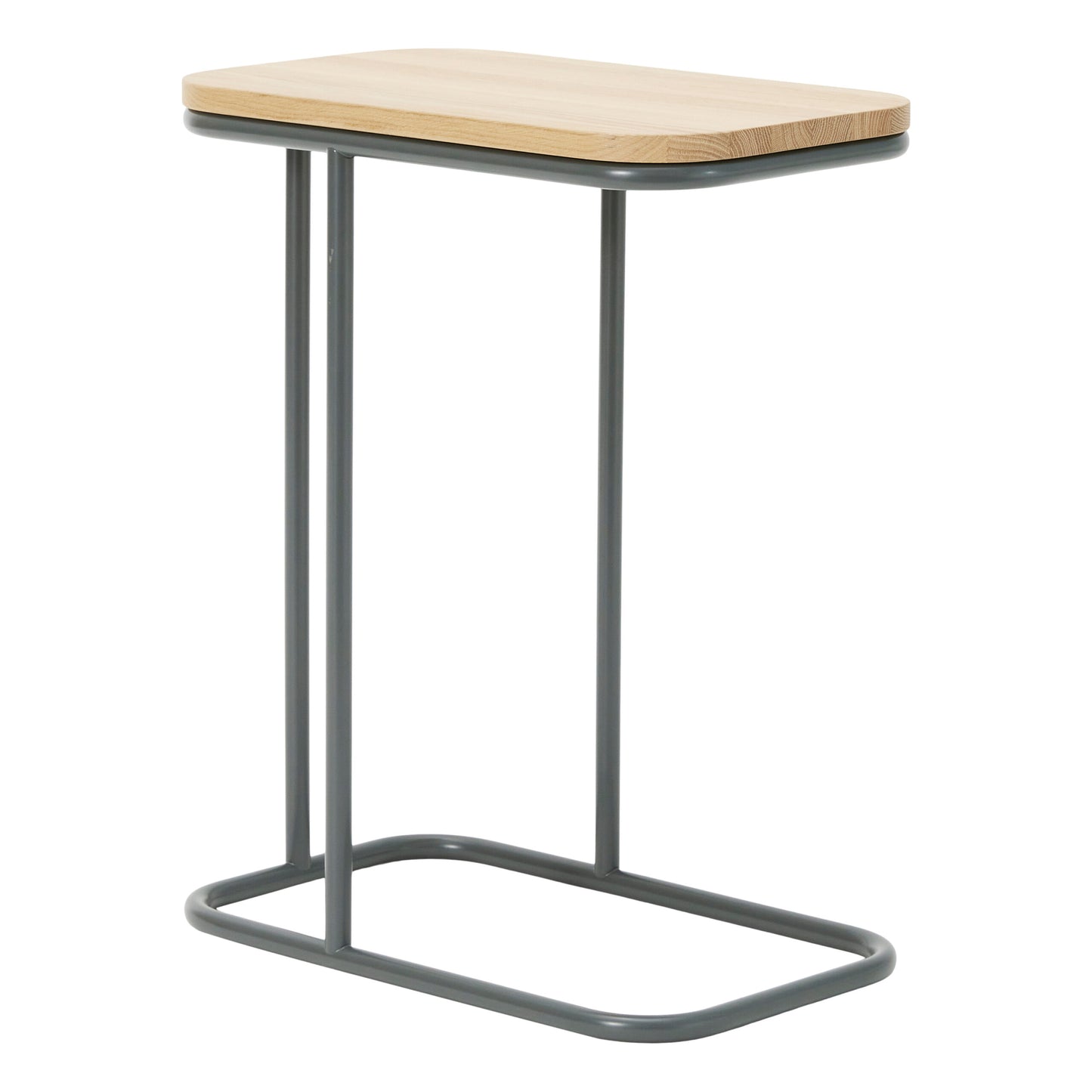A3 Side table - Oak top / Grey metal frame