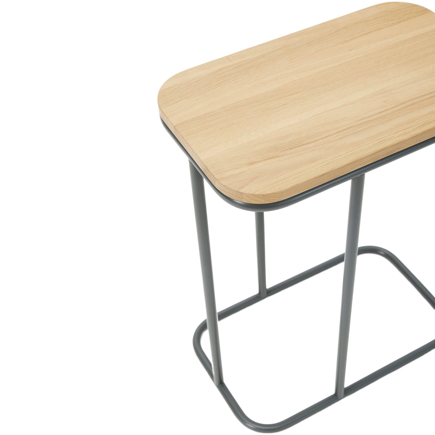 A3 Side table - Oak top / Grey metal frame