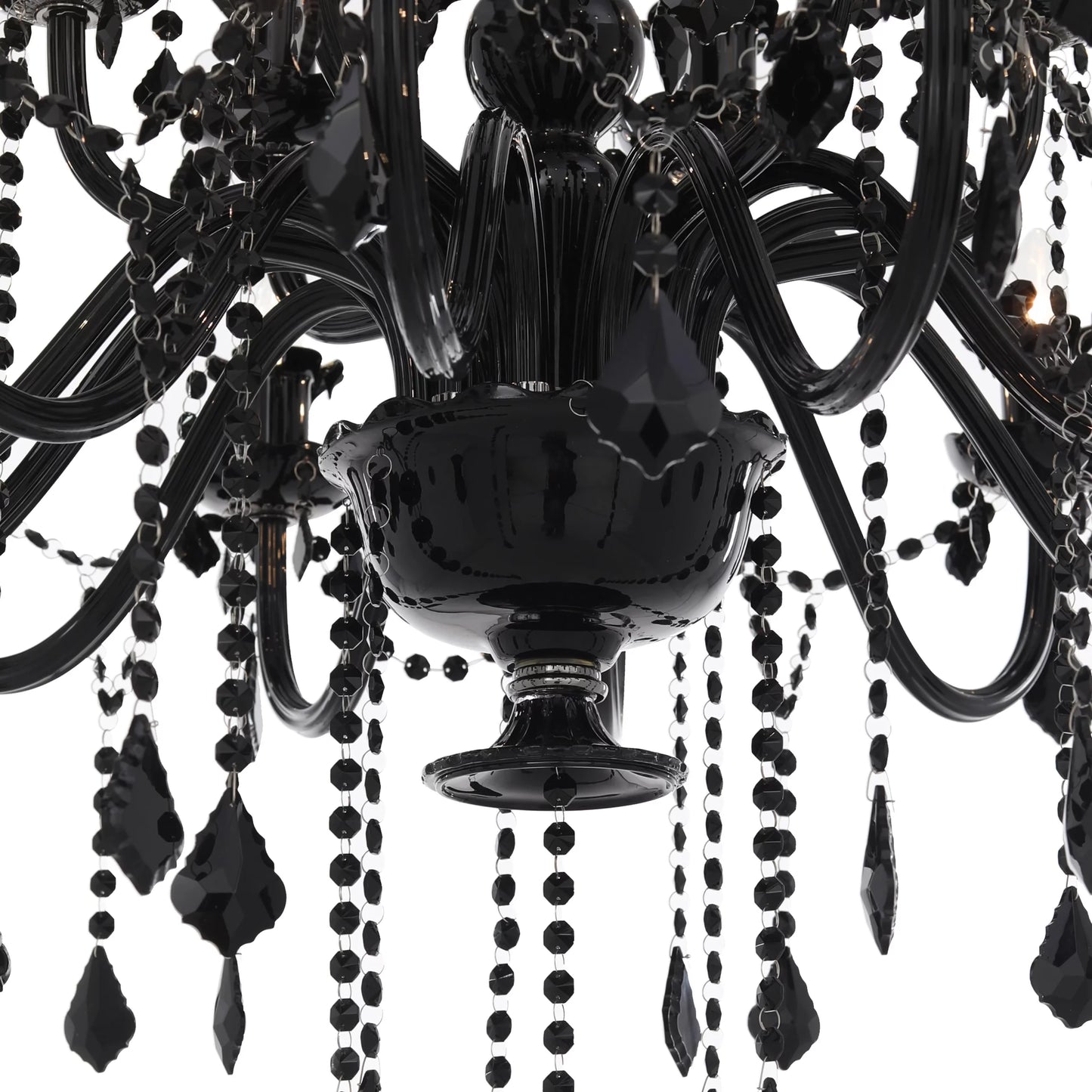 نجفة تجميل سوداء كبيرة | الإضاءة الزخرفية