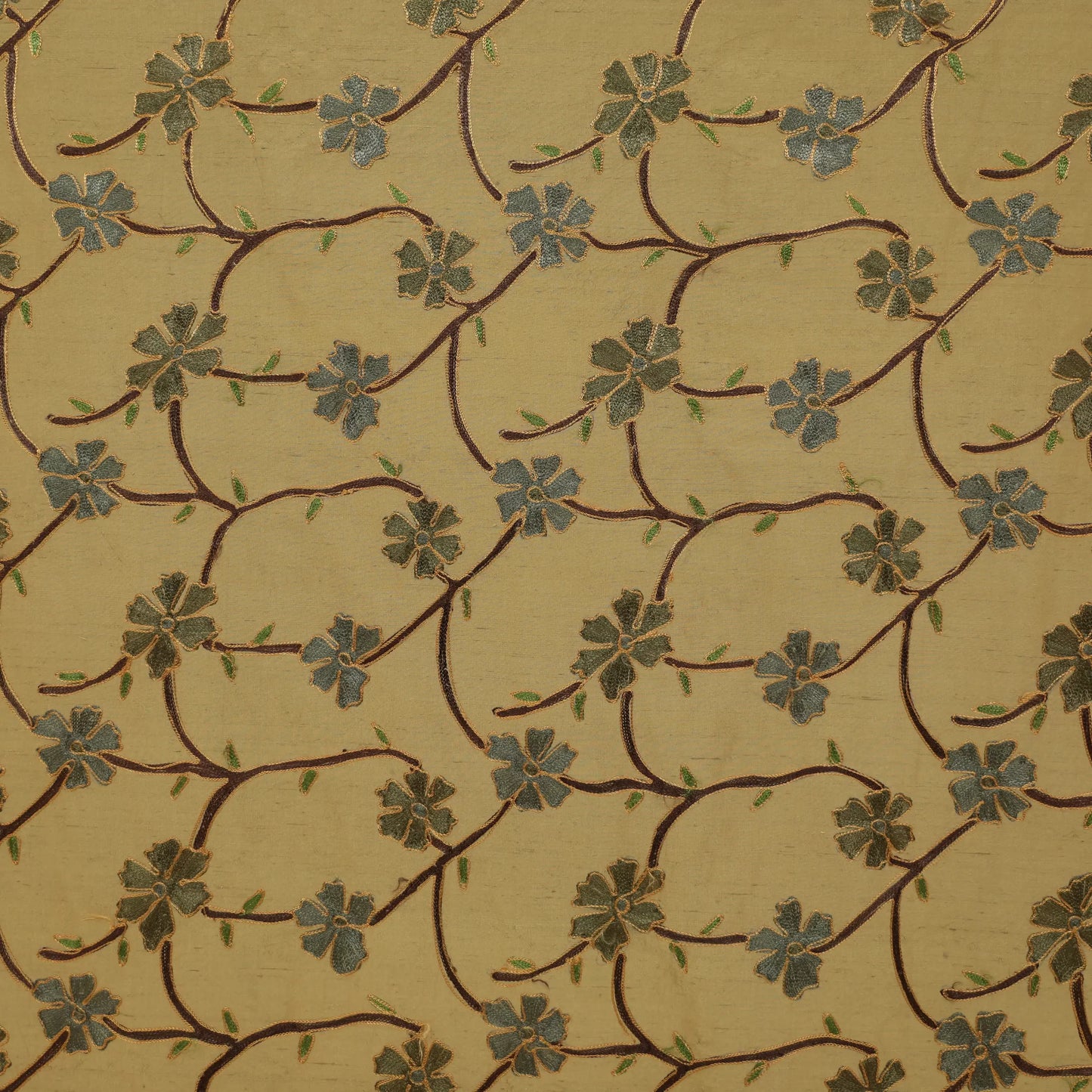 Tuscany embroidered silk fabric