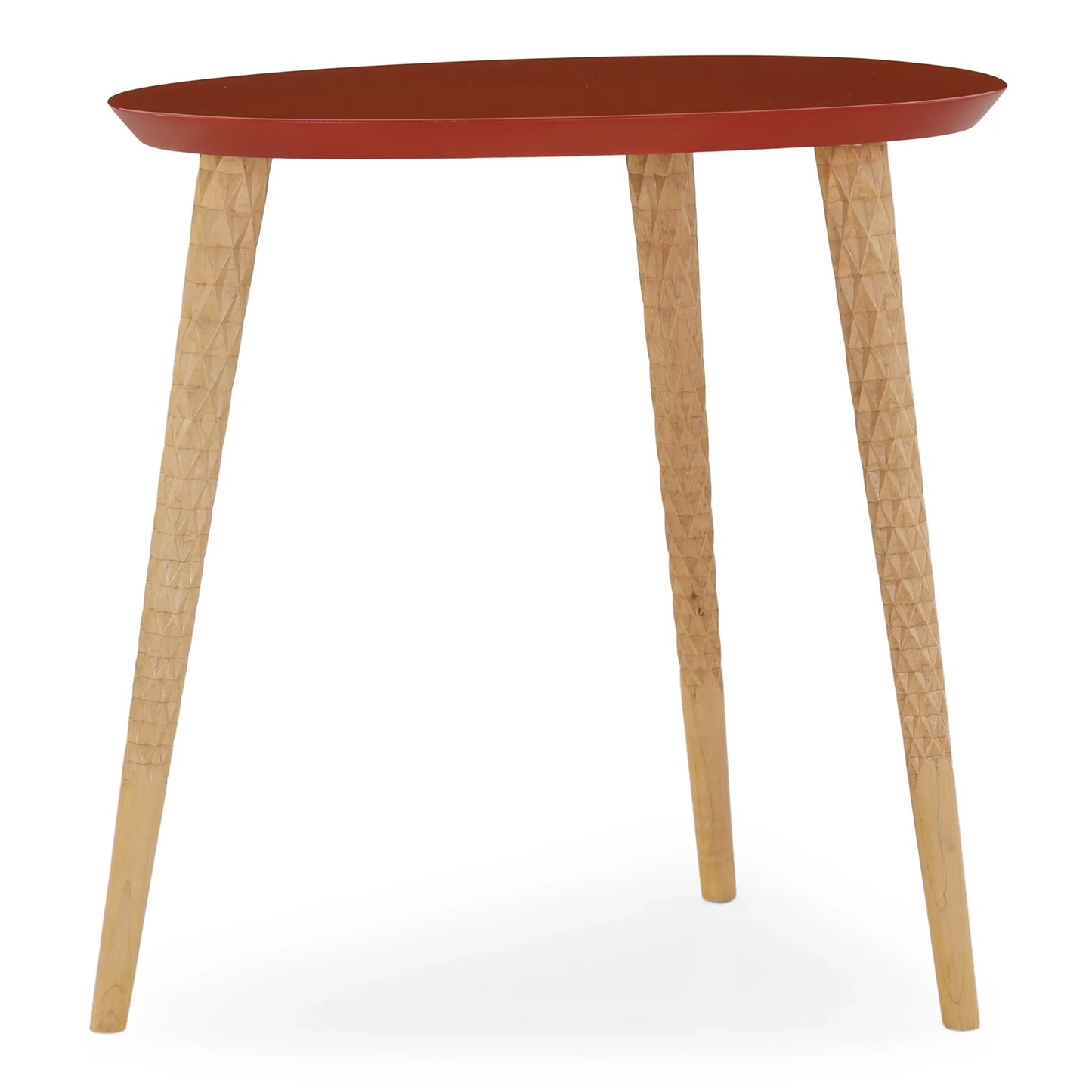 Picadilly Red Lacquered Top Side Table