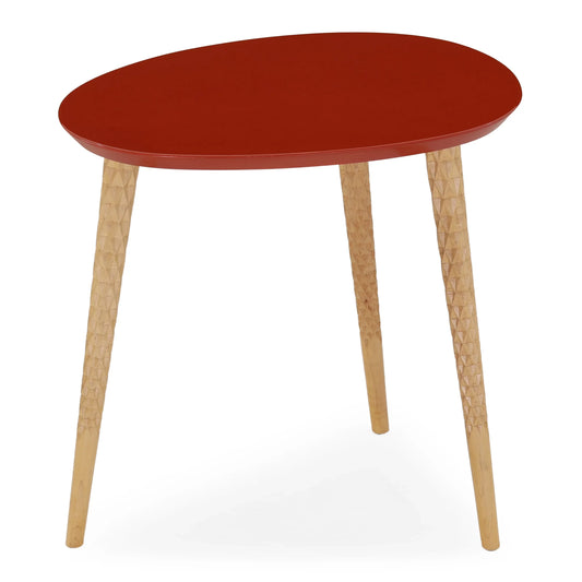 Picadilly Red Lacquered Top Side Table