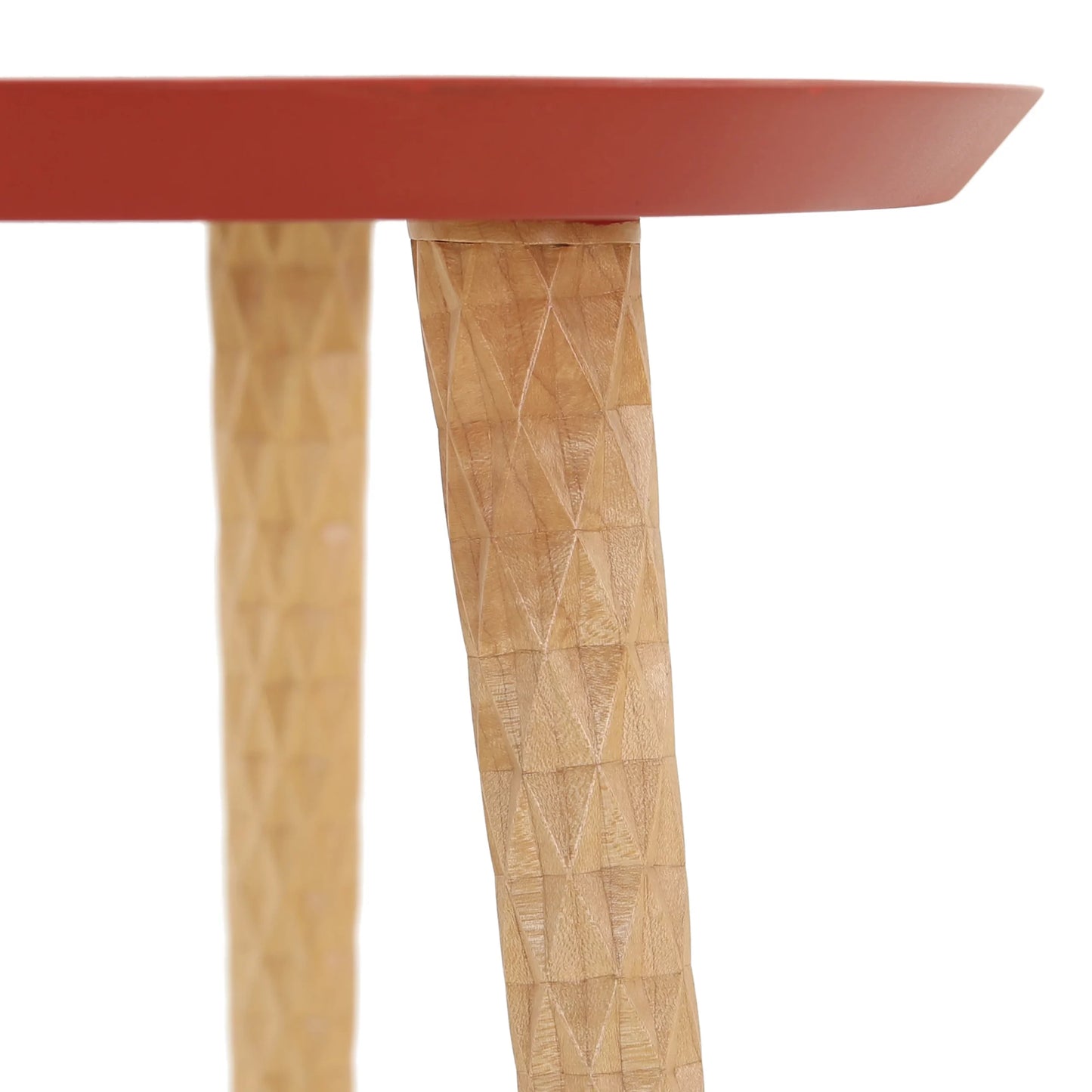 Picadilly Red Lacquered Top Side Table