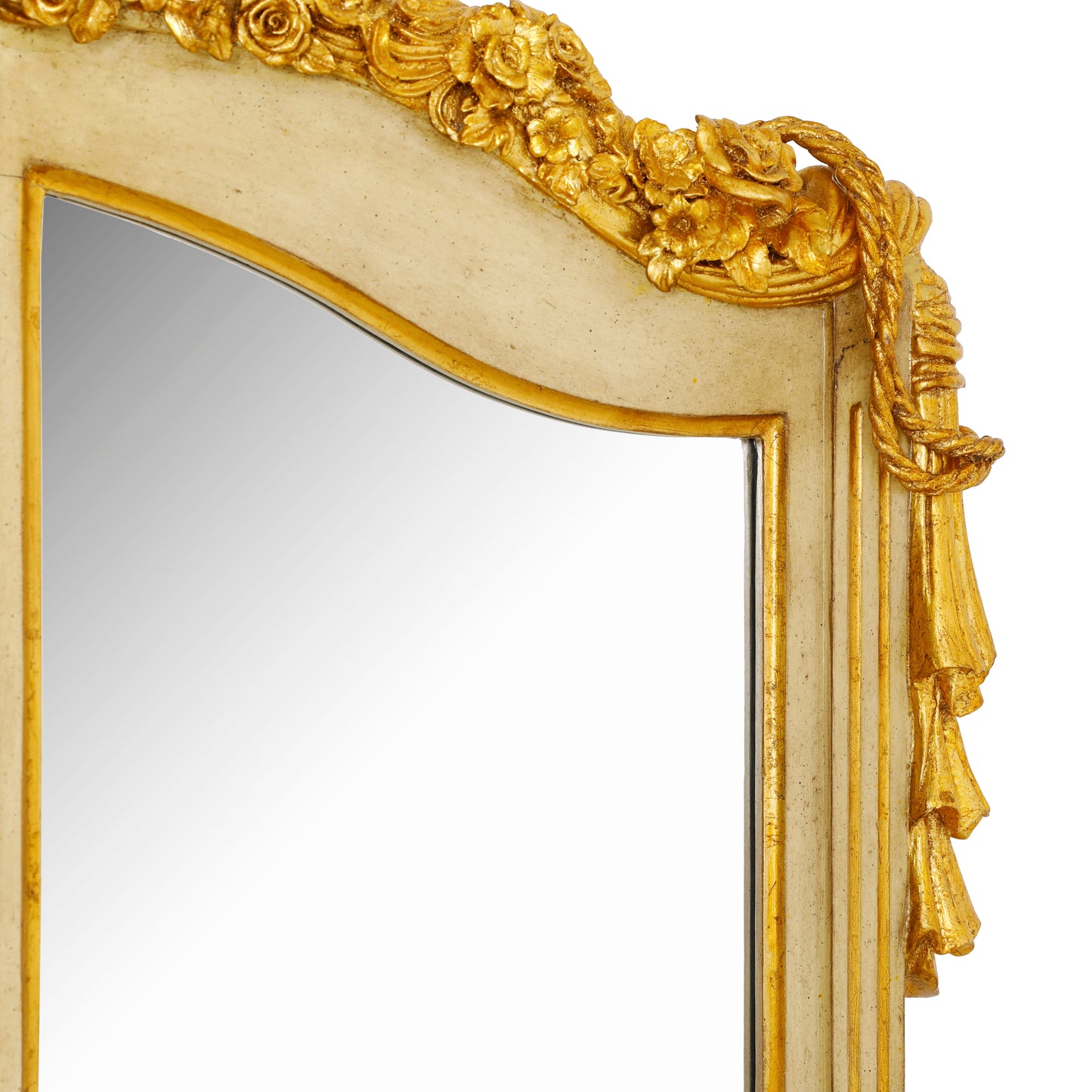 Balinese Vanity Mirror Antique White | The Gallery