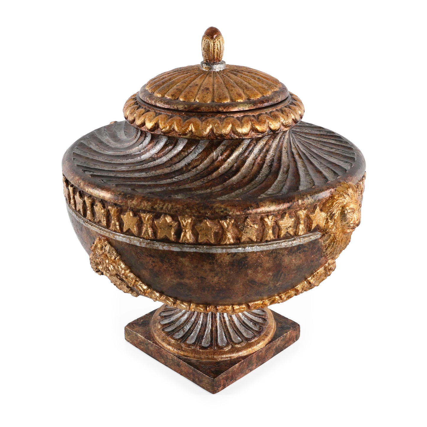 Braccious Urn With Lid (Stone Cast) In Light Finish