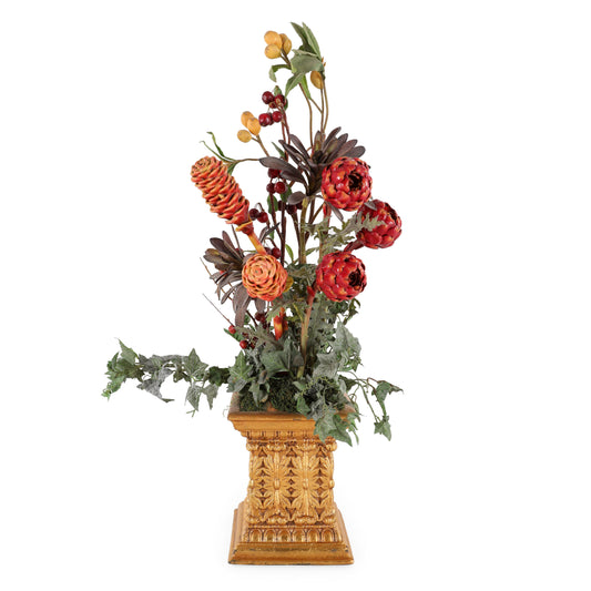 Flower Arrangement with golden planter | The Gallery