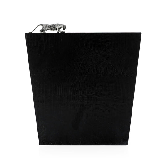 Basket (Set 10) Nu Liz Leather Black Silver Corner