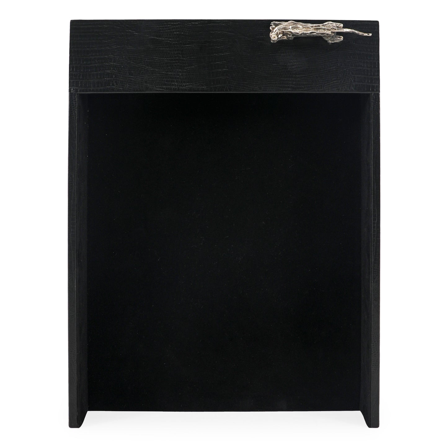 صينية قانونية (مجموعة من 10 قطع) من جلد نو ليز، أسود، زاوية فضية