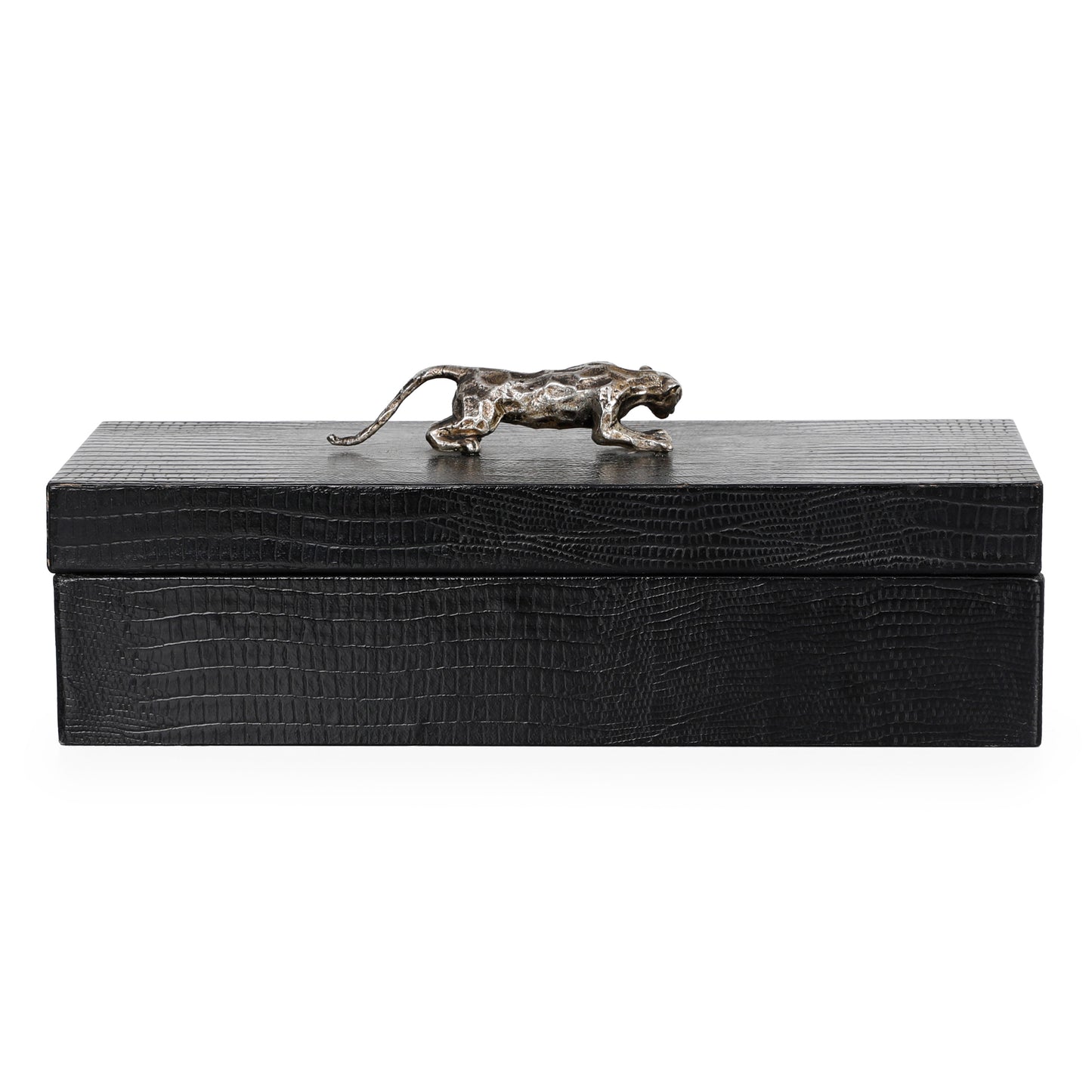 Pen Box (Set 10) Nu Liz Leather Black Silver Corner