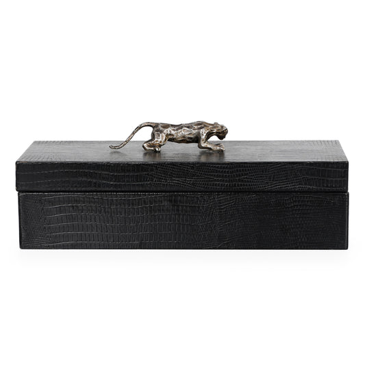 Pen Box (Set 10) Nu Liz Leather Black Silver Corner