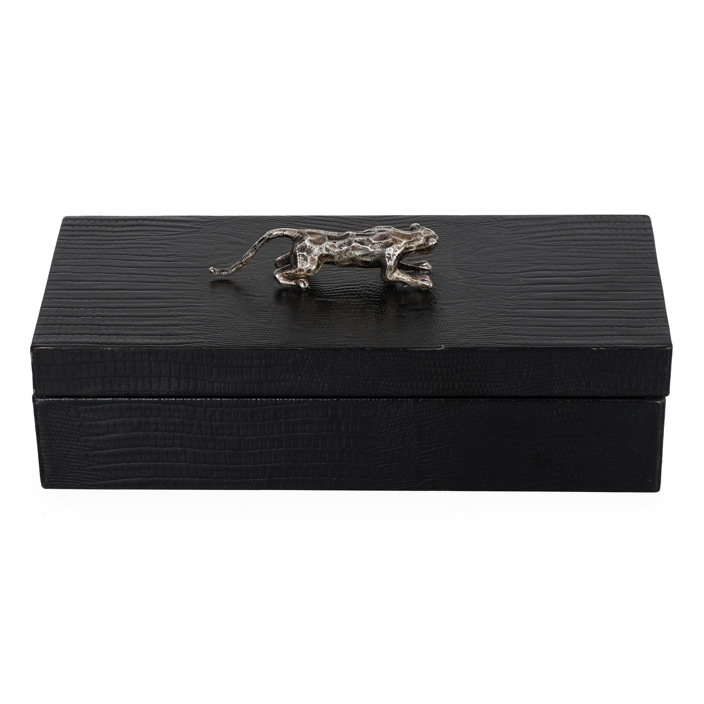 Pen Box (Set 10) Nu Liz Leather Black Silver Corner