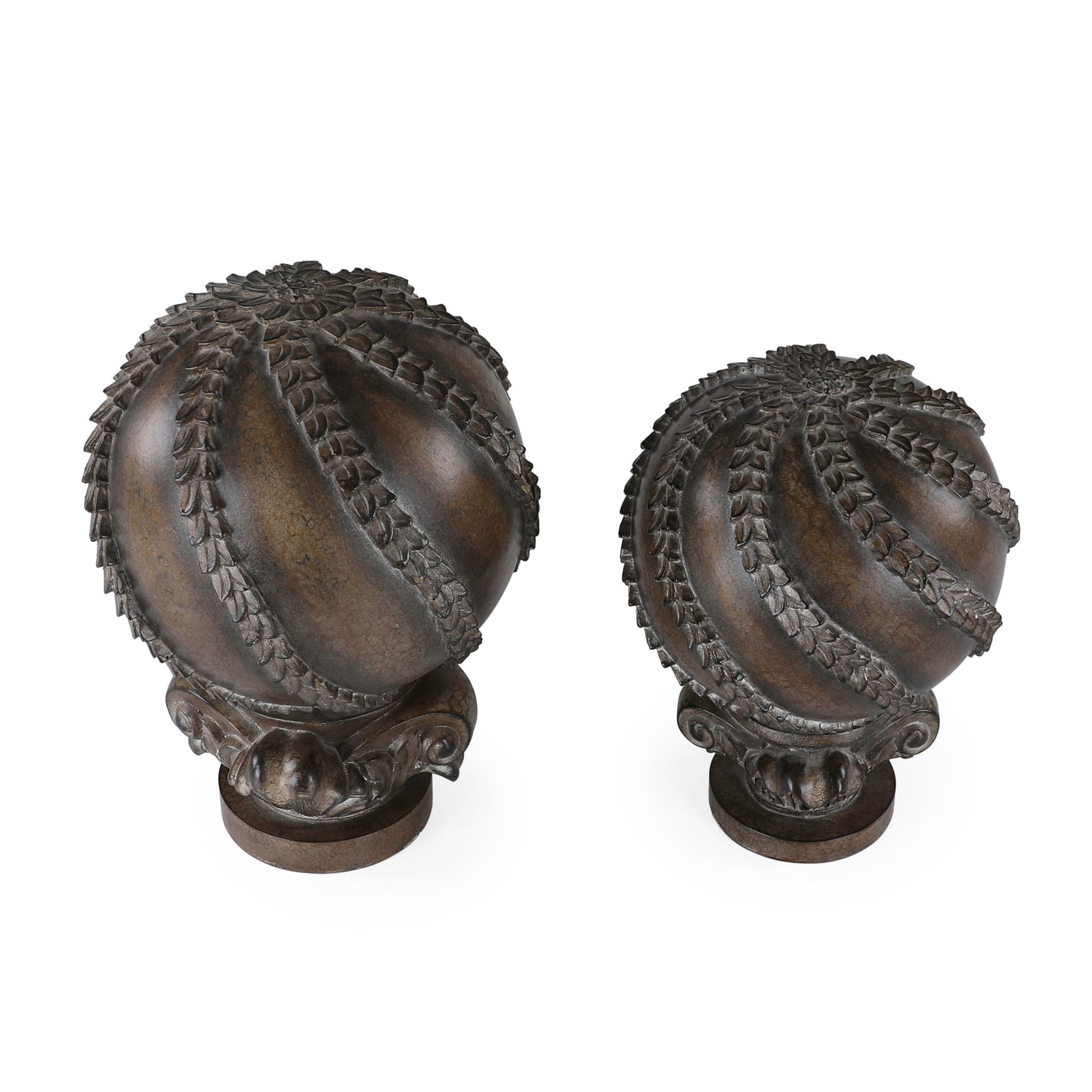 2905- كرات - مجموعة من 2، إكليل لوريل مقاس 8-9 بوصات