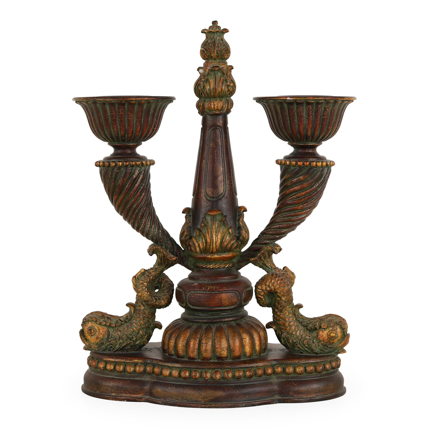 3890 - شمعدان - 16 عرض × 9 عمق × 22 ارتفاع - دولفين كلاسيكي/P1