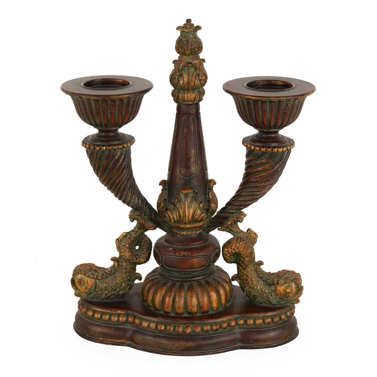 3890 - شمعدان - 16 عرض × 9 عمق × 22 ارتفاع - دولفين كلاسيكي/P1