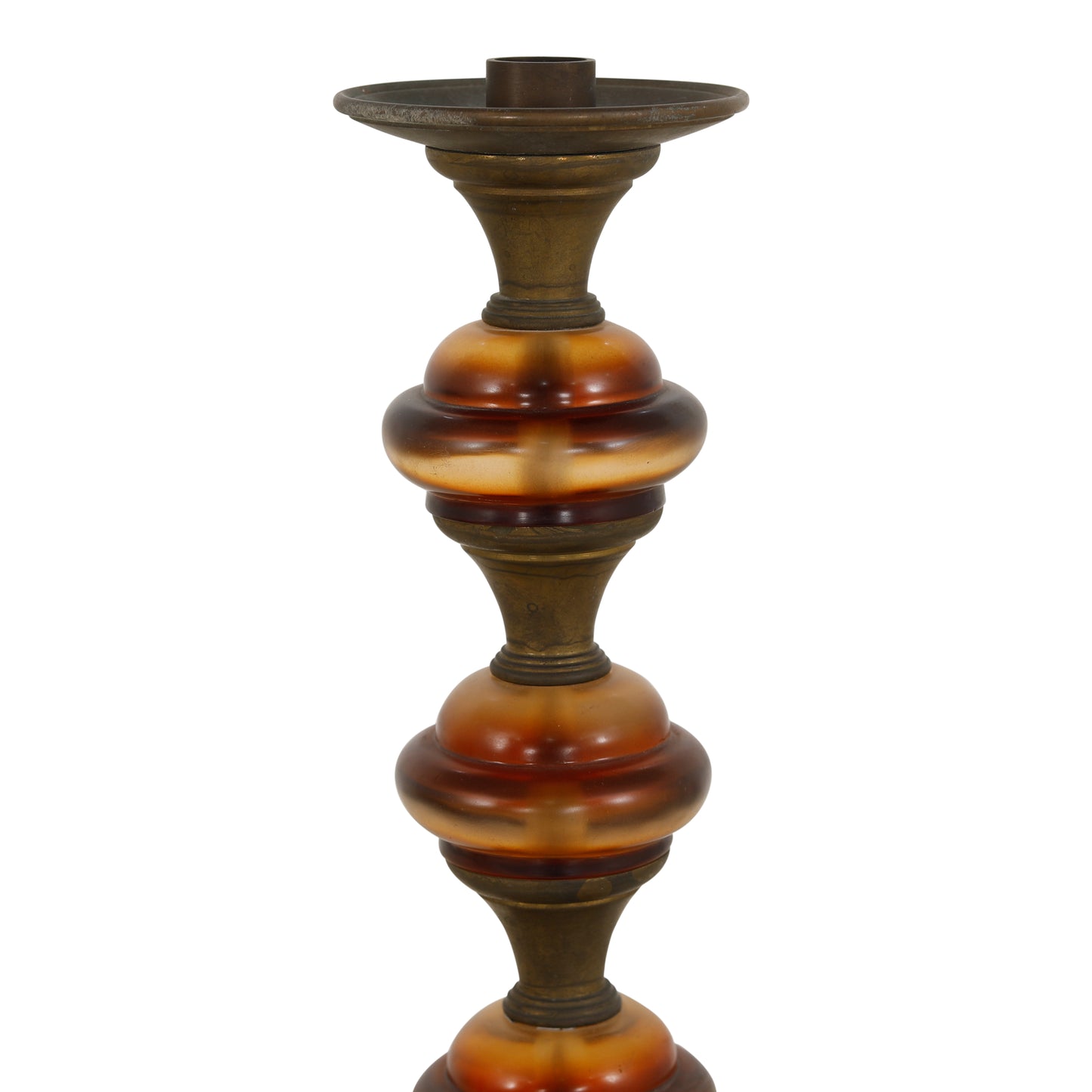 3 حوامل شموع، 6-13-20 ارتفاع، لون كهرماني