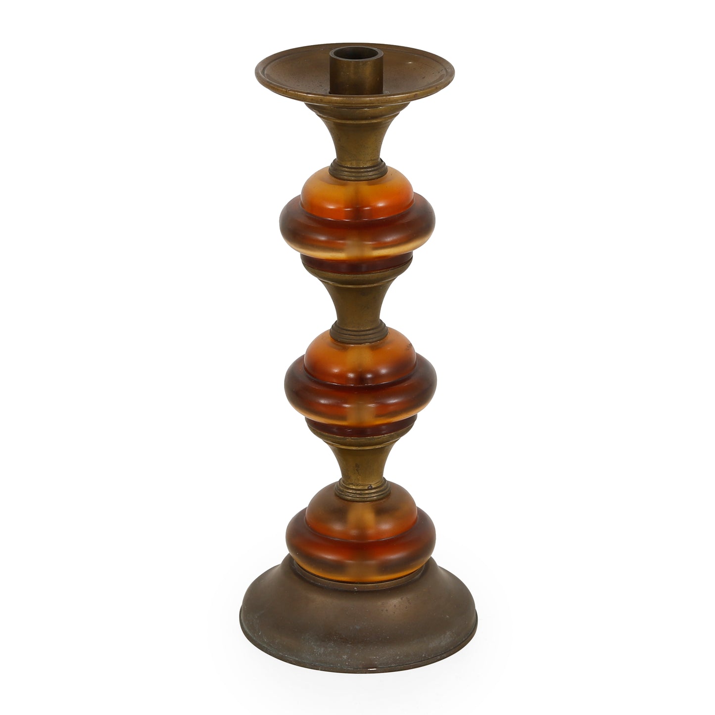 3 حوامل شموع، 6-13-20 ارتفاع، لون كهرماني