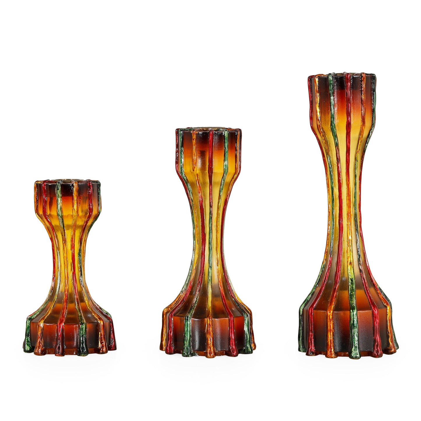 حامل شموع بقطر 4 بوصات وارتفاع 10 بوصات، منظار كاليدوسكوب كبير (مجموعة من 3)