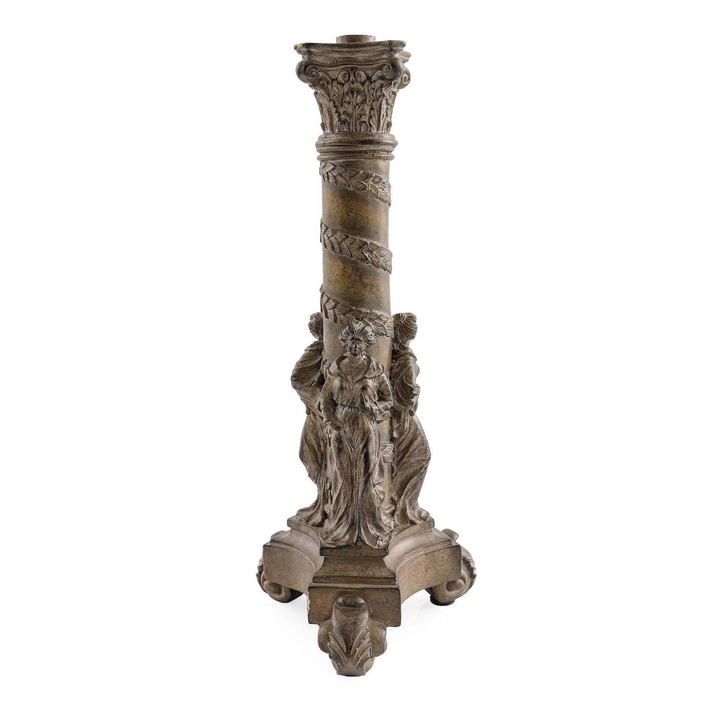 2905 - حاملات شموع PR - قطر 6 بوصات × ارتفاع 16 بوصة - ذهبي عتيق