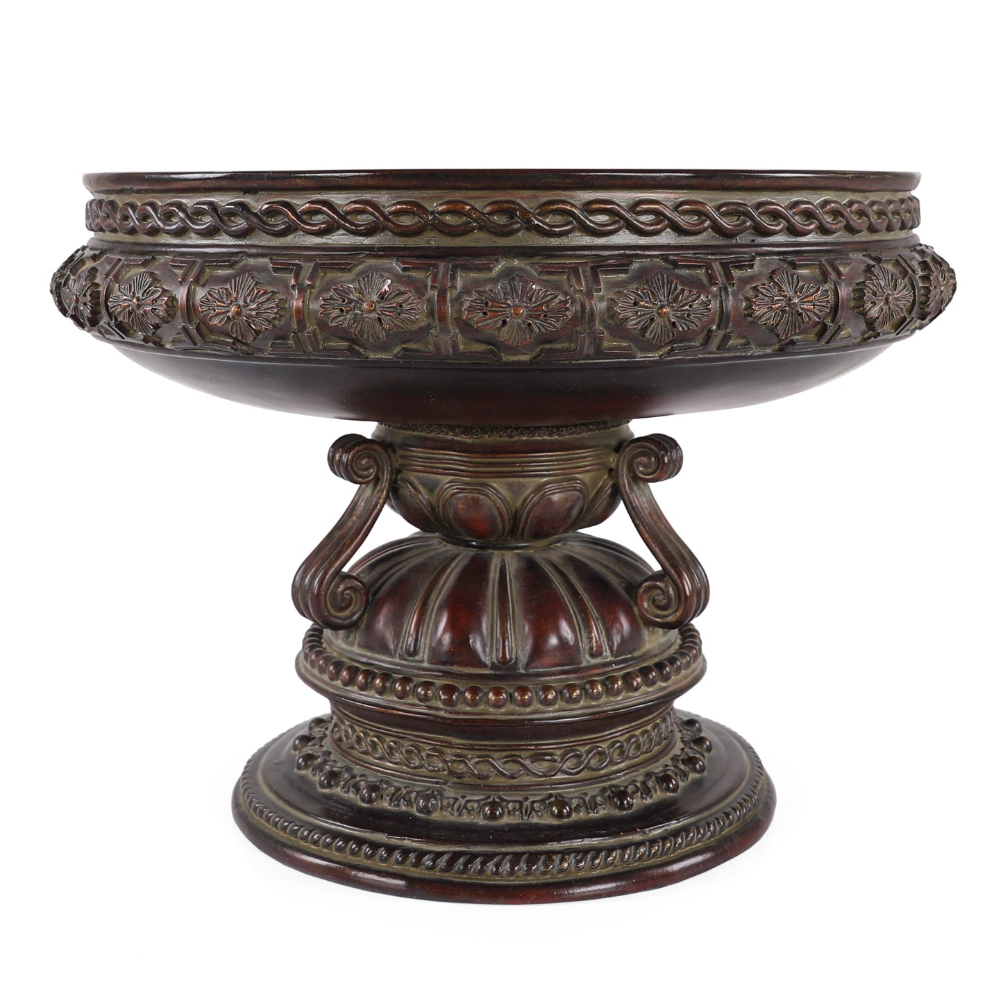 3975 - وعاء فاكهة - قطر 19 × ارتفاع 14 - برونزي عتيق/P1045