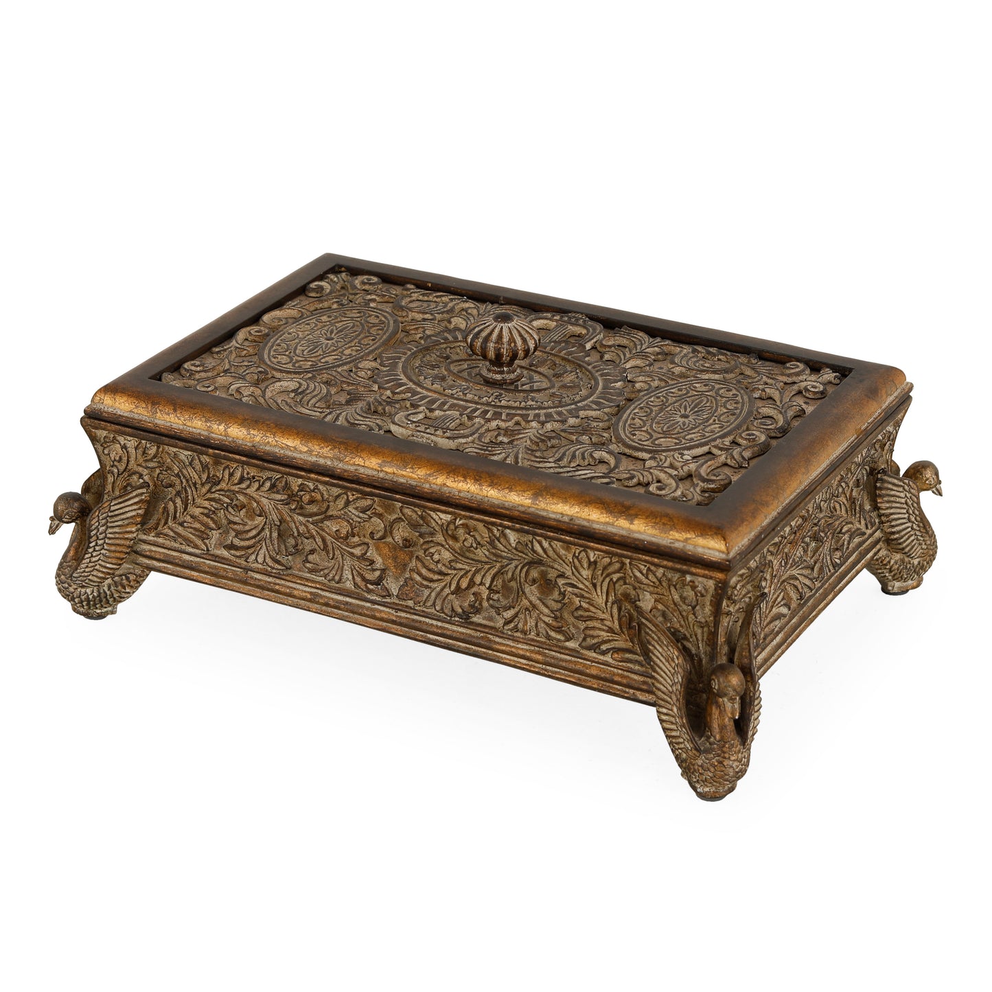 3639 - BOX - 18W X 13D X 8H - FLORENTINE GOLD