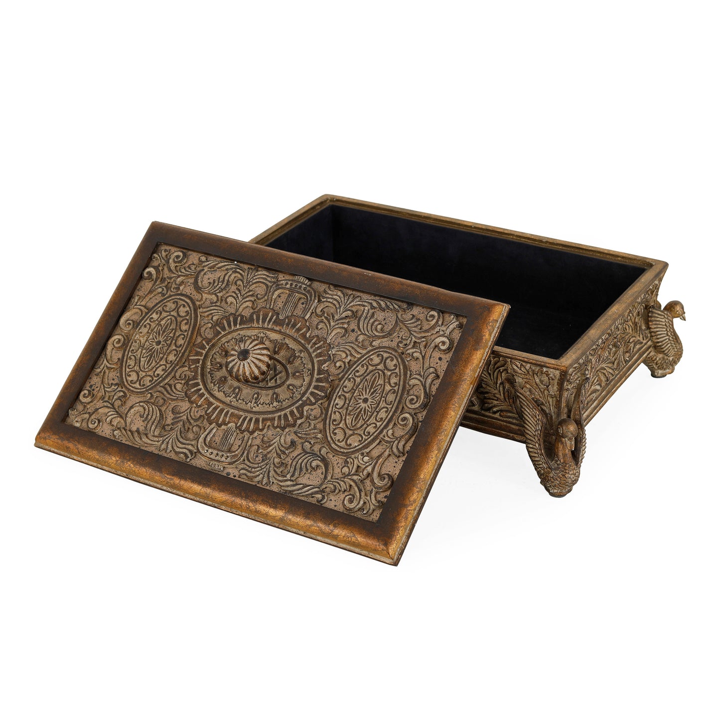 3639 - BOX - 18W X 13D X 8H - FLORENTINE GOLD