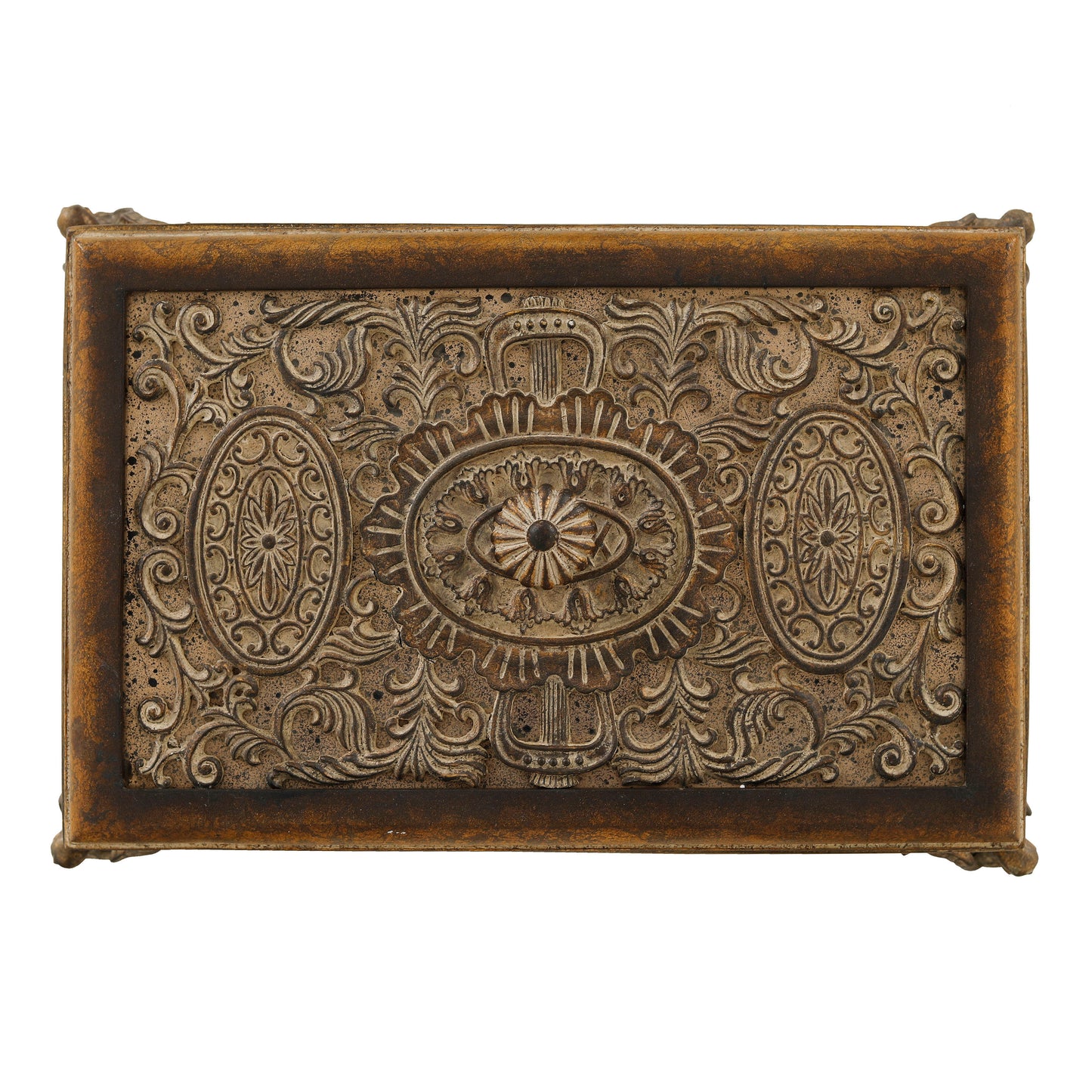 3639 - BOX - 18W X 13D X 8H - FLORENTINE GOLD