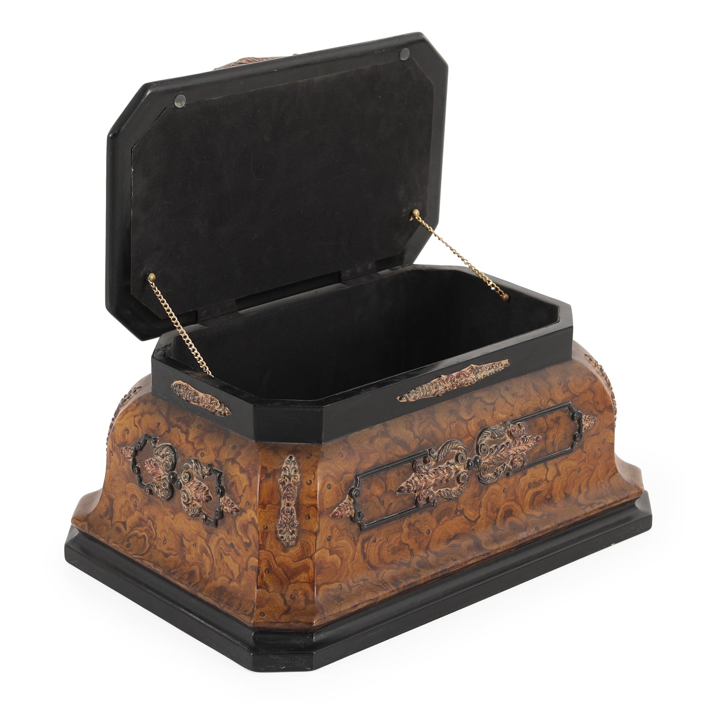 3963 - BOX - 18W X 12D X 11H - FAUX BURLWOOD/P1036