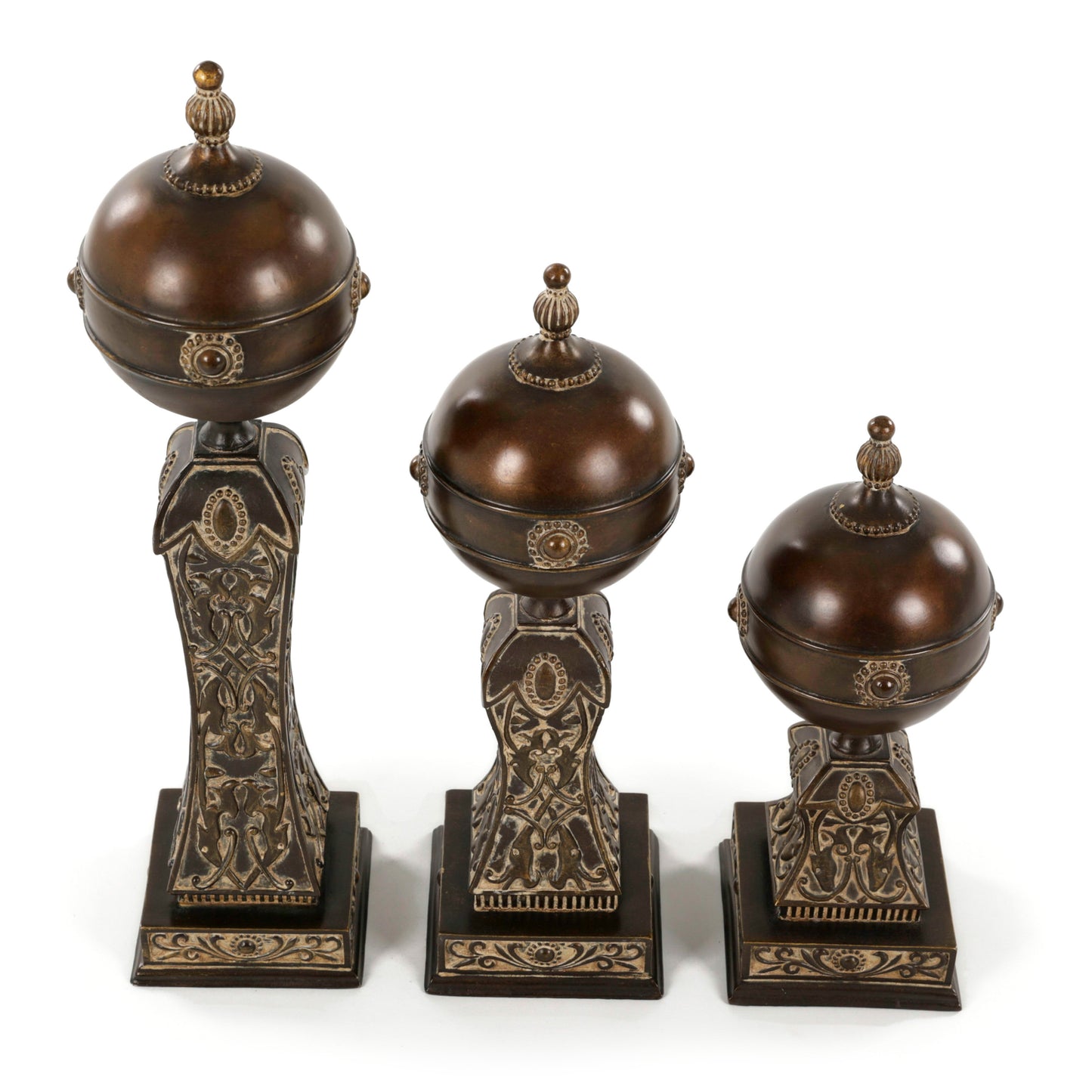 3712 - مجموعة من 3 قطع من المسلة - 17 ساعة، 21 ساعة، 26 ساعة، ذهب مؤكسد