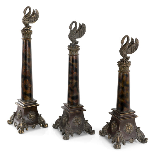 3861 - 3/مجموعة أغطية نهائية - قطر 6 × ارتفاع 18 - 20 - 22 - بجعة كلاسيكية