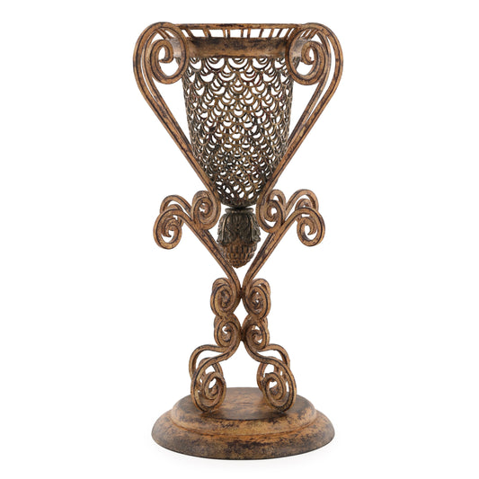 3868 - جرة مزخرفة - قطر 11 × ارتفاع 23 - برونز مؤكسد/P1032