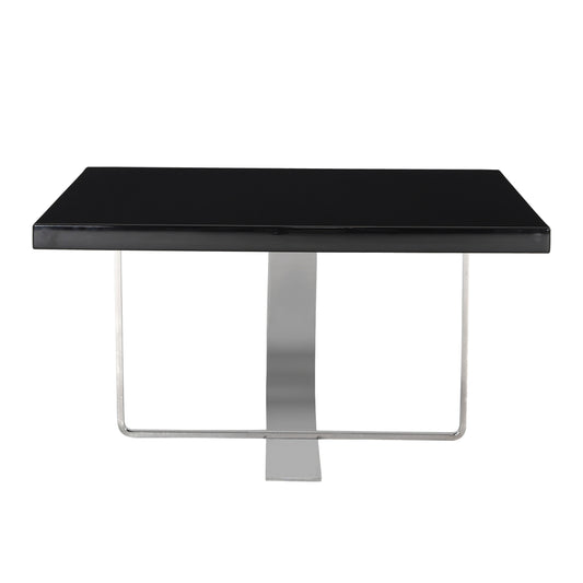 Place 4 Coffee - Table Wood  Glossy Laquered Black Metal Chro