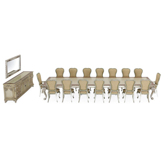 Hailey 16 Seater Dining Room Silver | The Gallery