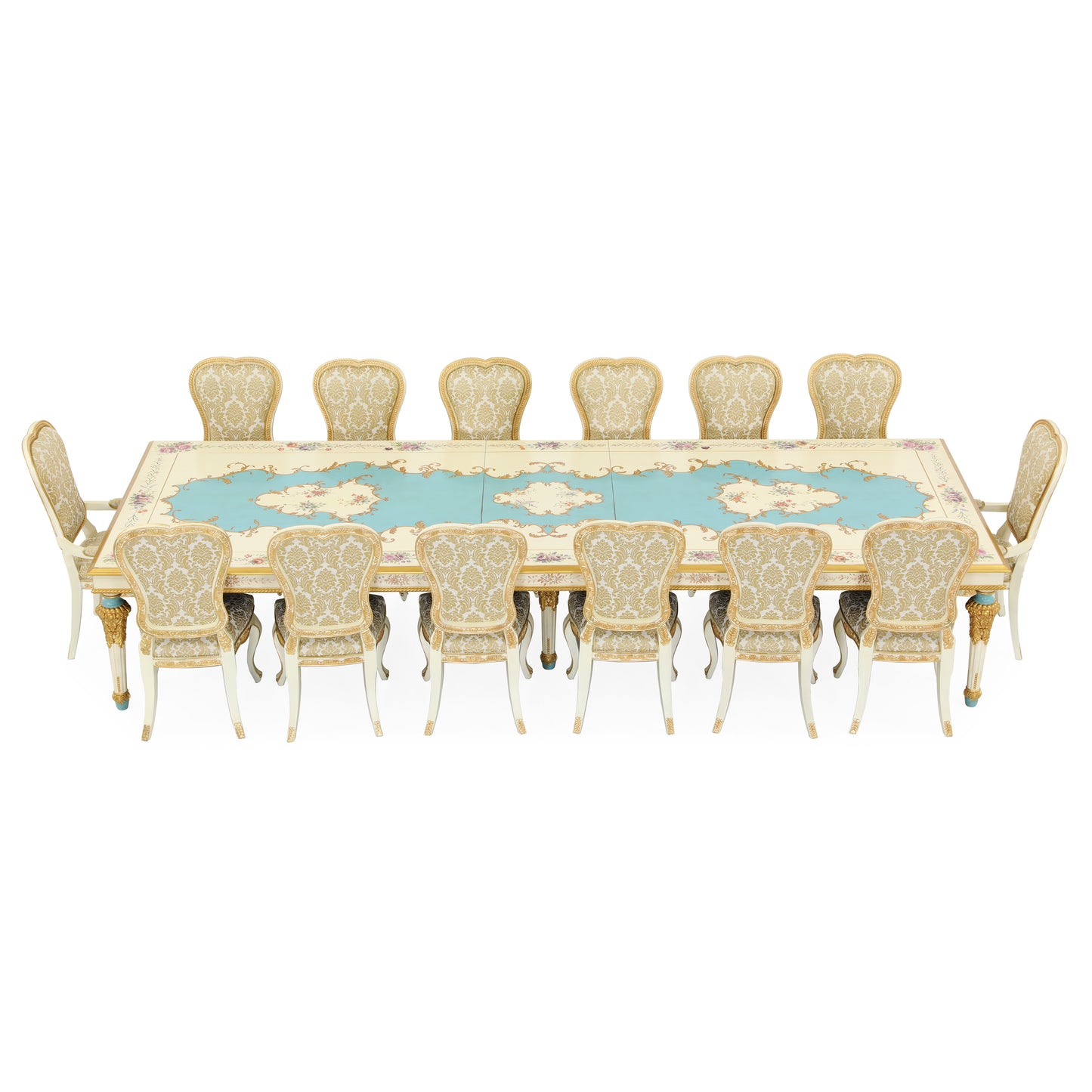 Agatha 14 Seater Dining Table & Chairs (Set of 15) | The Gallery