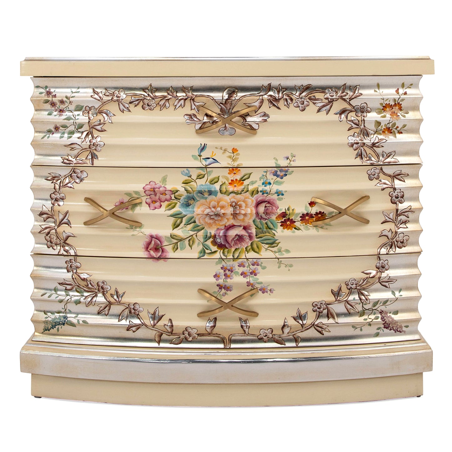 طاولة جانبية فضية اللون