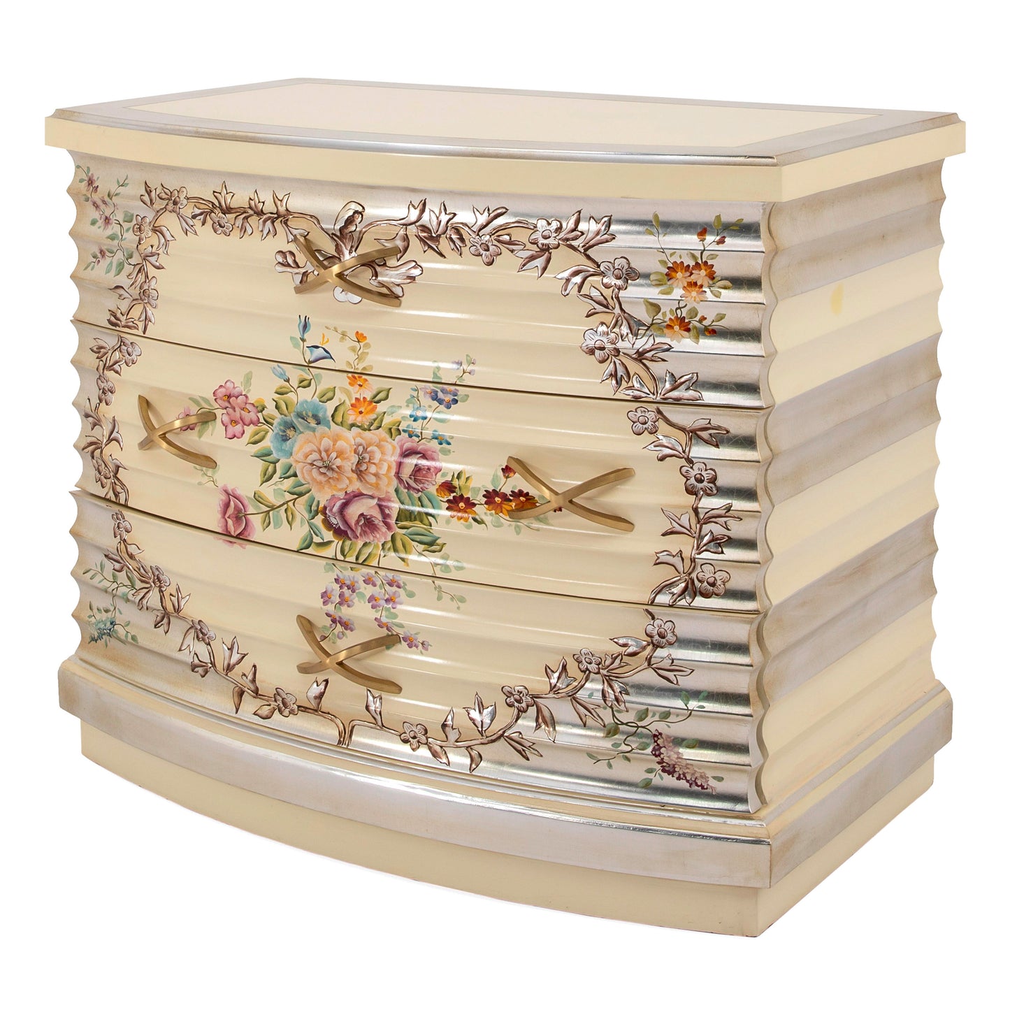 طاولة جانبية فضية اللون