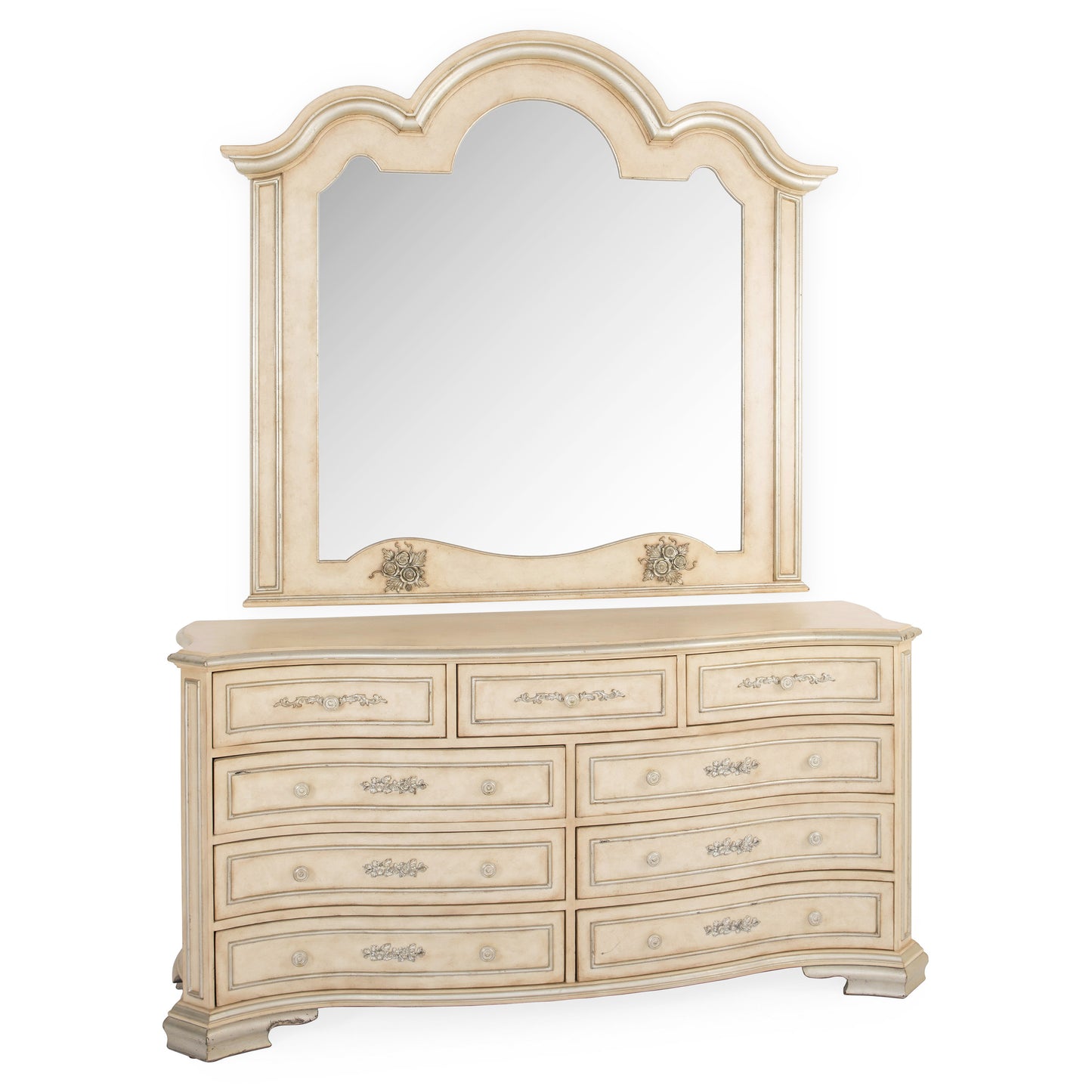 High Cloud Dresser With White And Gold Color