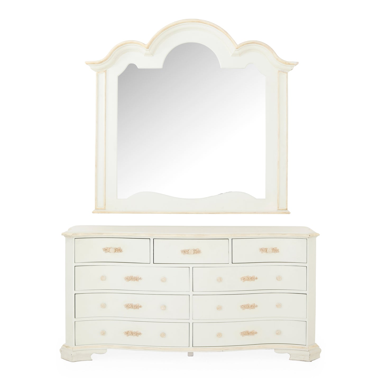 High Cloud Dresser With White And Gold Color