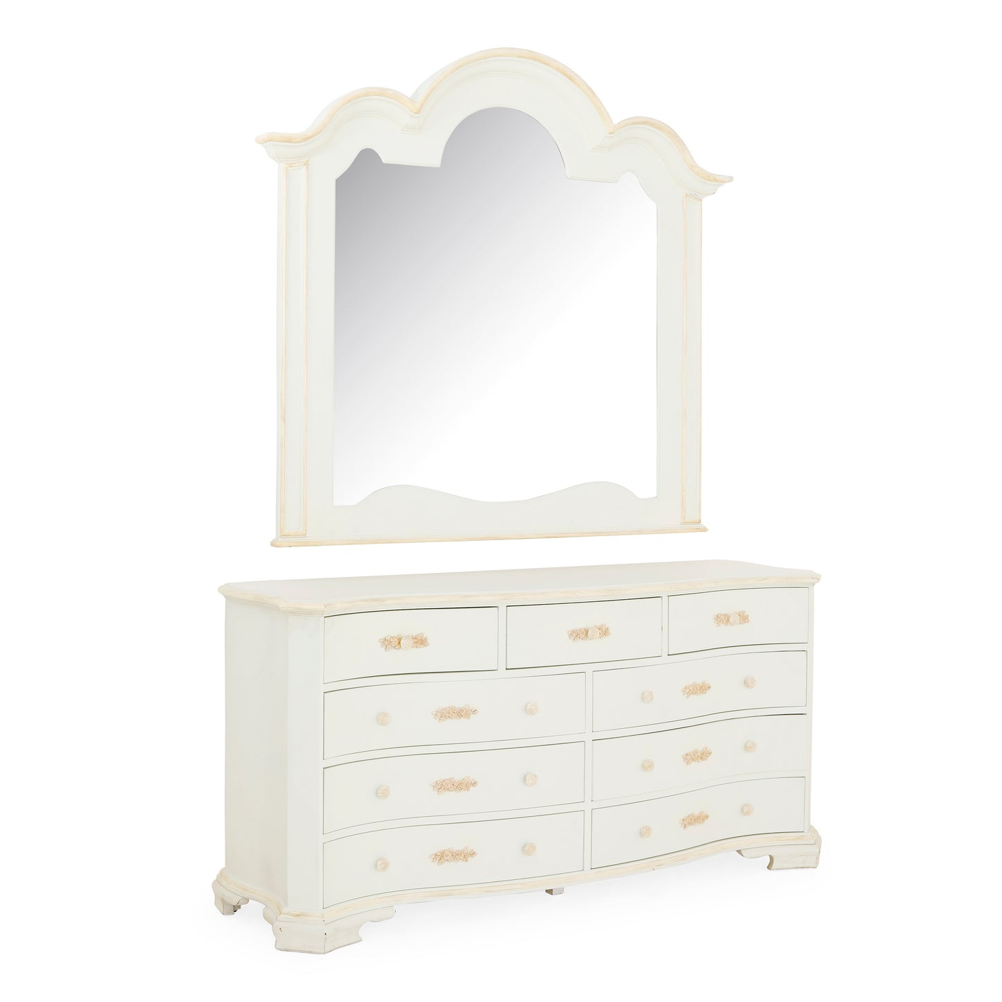 High Cloud Dresser With White And Gold Color
