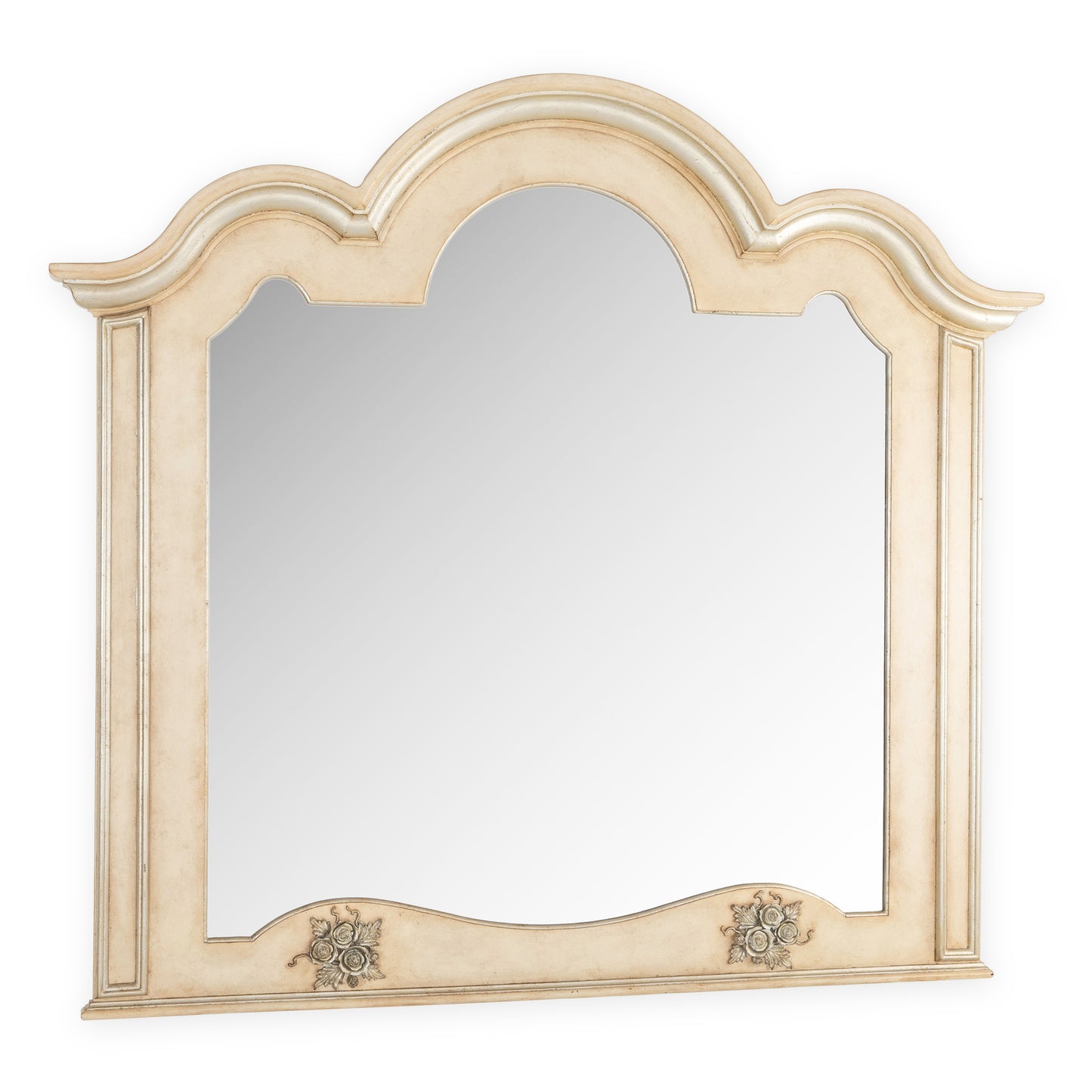 مرآة عالية السحاب باللونين الأبيض والذهبي