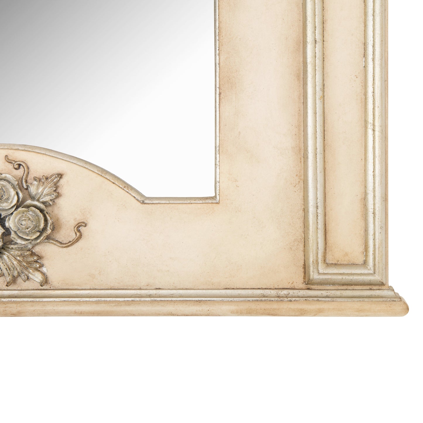 مرآة عالية السحاب باللونين الأبيض والذهبي