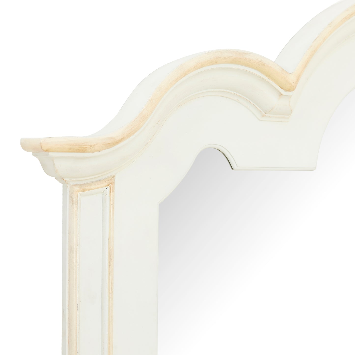 مرآة عالية السحاب باللونين الأبيض والذهبي