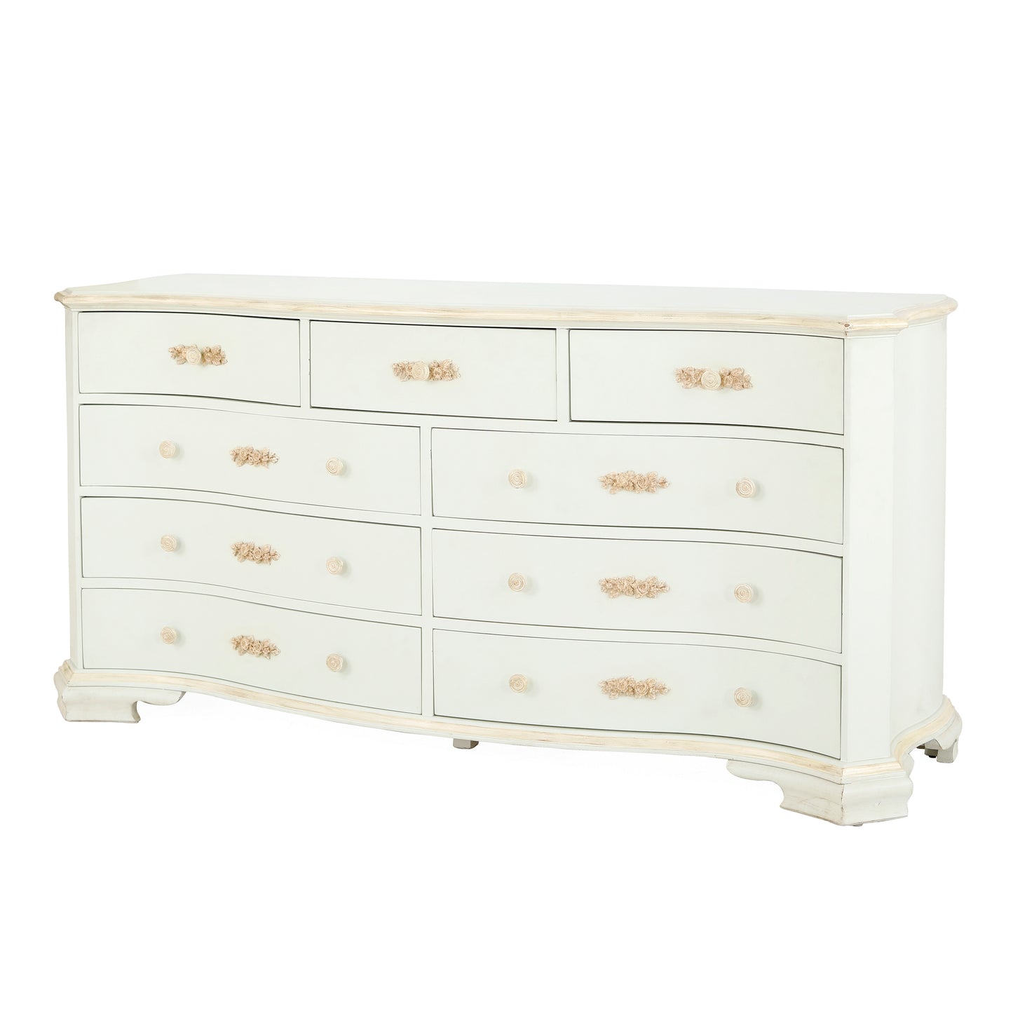 High Cloud Dresser With White And Gold Color